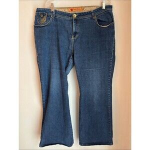 Apple Bottoms Women's Dark Blue Flare wide leg vintage Y2K Jeans size 19/20 plus